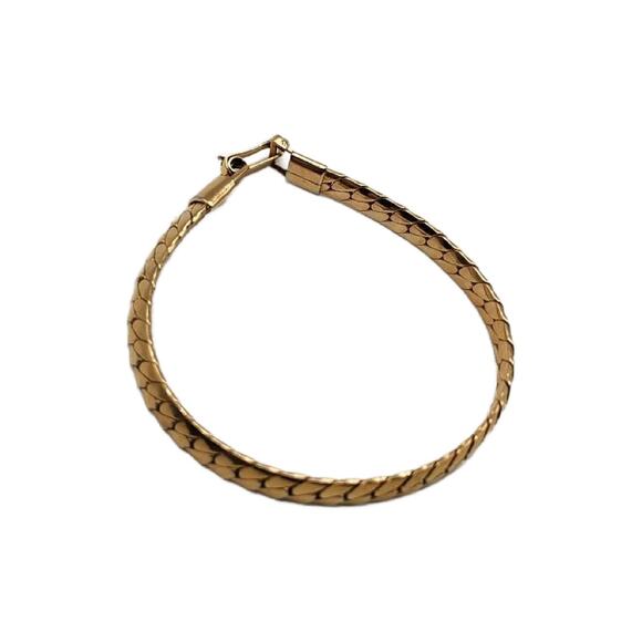 Vintage Gold Plated Snake Serpentine Chain Bracelet, 2.75" Diameter - Picture 2 of 11